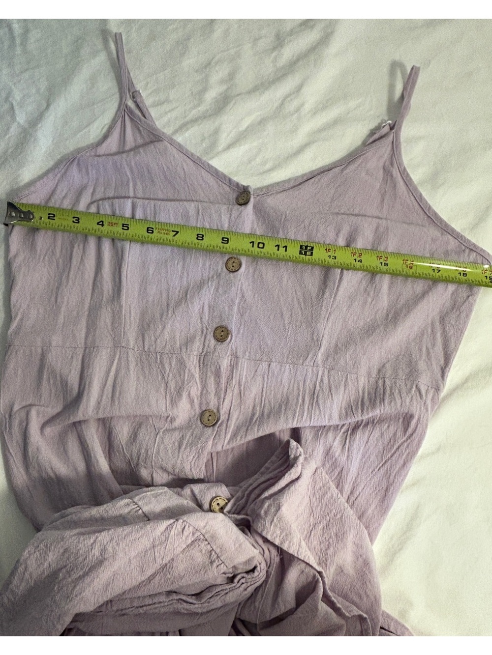 PatPat Dress  Lavender High-Low Button XL tag FITS M to L crepe cotton sundress - Picture 6 of 16